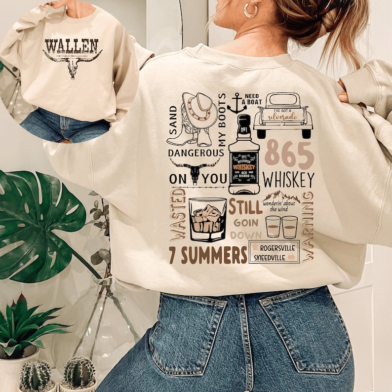Wallen Western Sweatshirt, Retro Wallen Western Sweatshirt Wallen Western Sweatshirt, Retro Wallen Western Sweatshirt