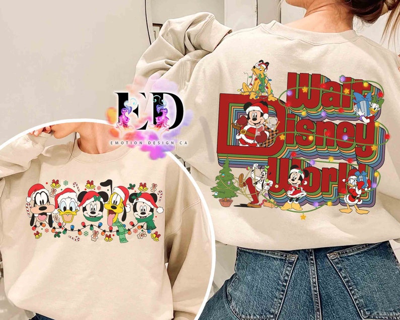 Walt Disney World Vintage Retro WDW Mickey And Friends Christmas Lights Shirt, Mickey's Very Merry Xmas Party Tee, Disneyland Family Gift Walt Disney World Vintage Retro WDW Mickey And Friends Christmas Lights Shirt, Mickey's Very Merry Xmas Party Tee, Disneyland Family Gift