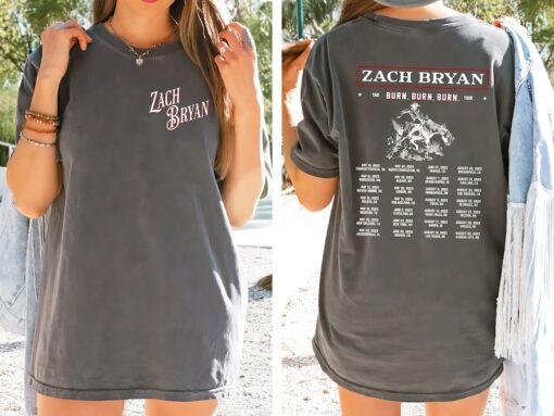 Zach Bryan Comfort Colors Shirt, Burn Burn Burn Tour Shirt