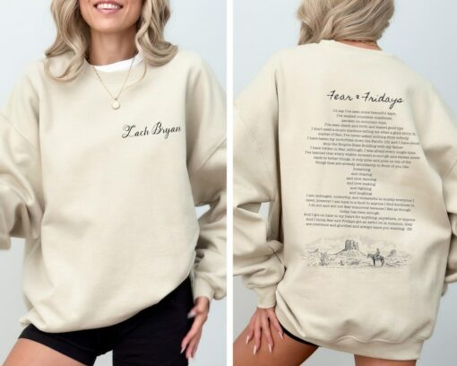 Zach Bryan Fear and Fridays Full Poem Shirt