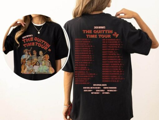 Zach Bryan Front and Back Printed Tour 2024 Shirt