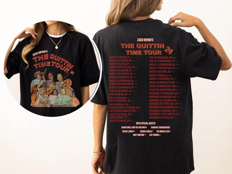 Zach Bryan Front and Back Printed Tour 2024 Shirt Zach Bryan Front and Back Printed Tour 2024 Shirt
