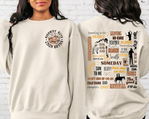 Zach Bryan Full Tracklist American Heartbreak Album Cover Front And Back Sweater or Hoodie