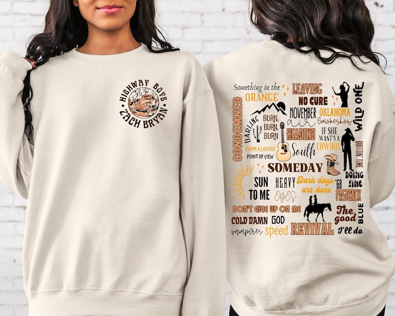 Zach Bryan Full Tracklist American Heartbreak Album Cover Front And Back Sweater or Hoodie Zach Bryan Full Tracklist American Heartbreak Album Cover Front And Back Sweater or Hoodie