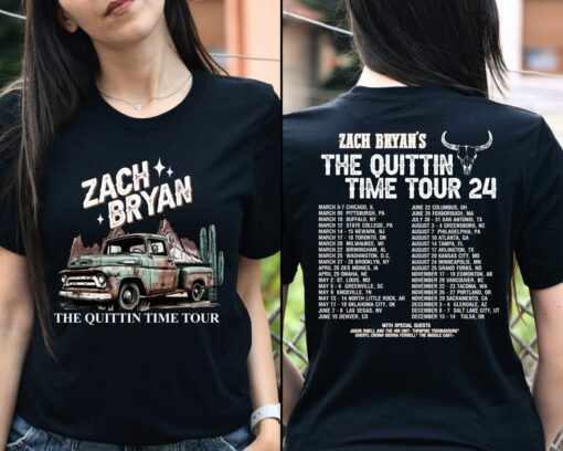 Zach Bryan The Quittin Time Tour 2024 T-Shirt, Country Music Singer Shirt