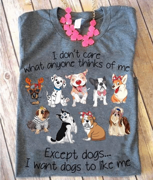I Don’t Care What Anyone Thinks Of Me, I Want Dogs To Like Me T-Shirt