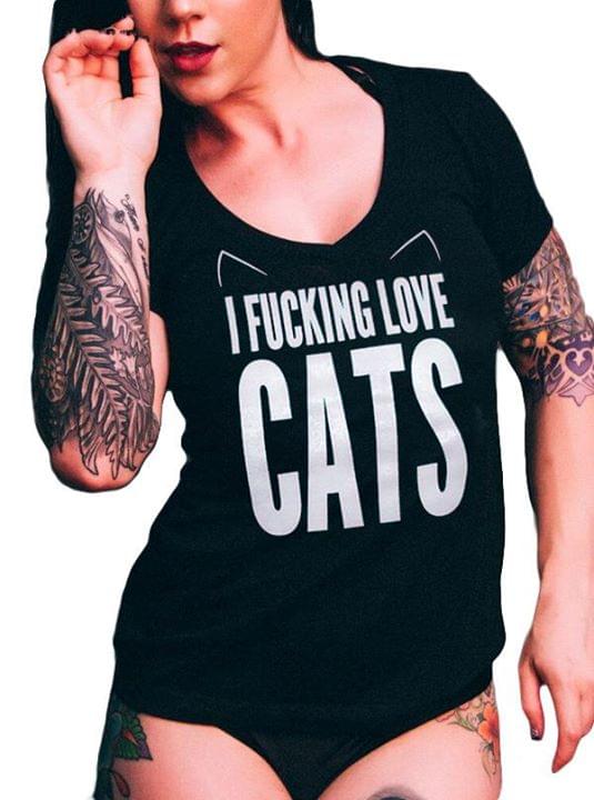 I Fucking Love Cats Cute T-Shirt Sweatshirt Hoodie I Fucking Love Cats Cute T-Shirt Sweatshirt Hoodie