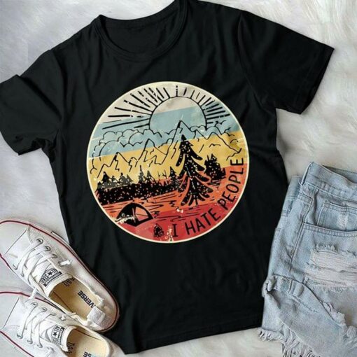 I Hate People Colorful Forest Camping Style Shirt