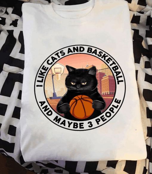 I Like Cats and Basketball and Maybe 3 People T-Shirt