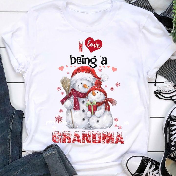 I Love Being A Grandma Snowman Christmas Family Shirt I Love Being A Grandma Snowman Christmas Family Shirt