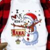 I Love Being A Nana Family Christmas Snowman Shirt