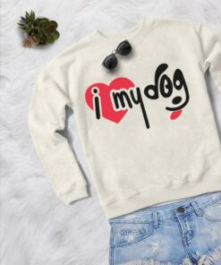 I Love My Dog Sweet Pink Heart Style Shirt