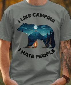 I Like Camping I Hate People, Campsite Bear T-Shirt