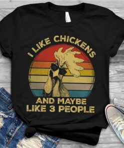 I Like Glasses Chickens And Maybe Like 3 People Farmer Family Vintage Shirt
