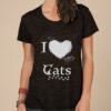 I Love Cat Smoke Heart And Mini Cat Footstep Shirt