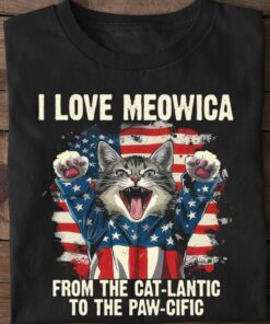 I Love Meowica From The Catlantic To The Pawcific, American Votes Cat Shirt