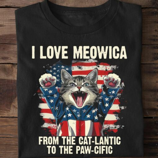 I Love Meowica From The Catlantic To The Pawcific, American Votes Cat Shirt