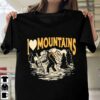 I Love Mountains Outdoor Hiking Bigfoot Camper Camping Shirt