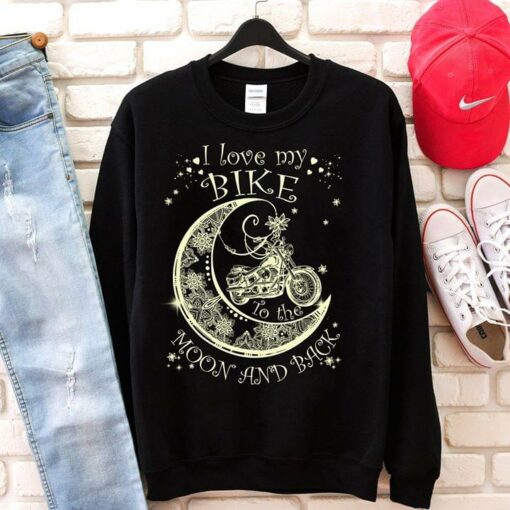 I Love My Bike Moon And Back Shirt