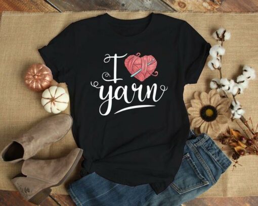 I Love Yarn Sewing Simple Heart Shirt