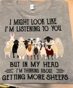 I Might Look Like I’m Listening To Music But In My Head I’m Thinking About Getting More Sheeps Colorful Sheeps Shirt