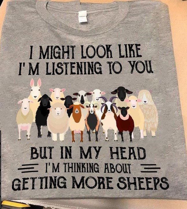 I Might Look Like I’m Listening To Music But In My Head I’m Thinking About Getting More Sheeps Colorful Sheeps Shirt