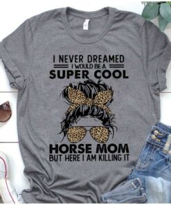 I Never Dreamed Of Being A Super Cool Horse Mom Lady Girl Wearing Trendy Glasses And Zebra Stripe Turban Headband Shirt I Never Dreamed Of Being A Super Cool Horse Mom Lady Girl Wearing Trendy Glasses And Zebra Stripe Turban Headband Shirt