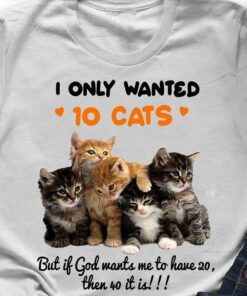 I Only Wanted 10 Cats But If God Wants Me To Have 20 Then 40 It Is Animals Shirt I Only Wanted 10 Cats But If God Wants Me To Have 20 Then 40 It Is Animals Shirt