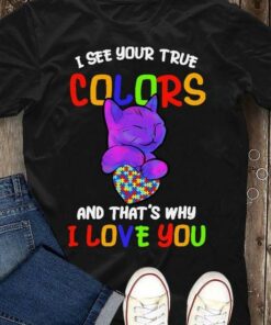 I See Your True Colors And That’s Why I Love You Beautiful Purple Cat And Autism Heart Shirt I See Your True Colors And That’s Why I Love You Beautiful Purple Cat And Autism Heart Shirt