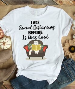 I Was Social Distancing Before Is Was Cool Cute Cat On Chair T-Shirt Sweatshirt Hoodie