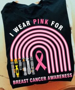 I Wear Pink For Breast Cancer Awareness Pink Ribbon Rainbow Shirt I Wear Pink For Breast Cancer Awareness Pink Ribbon Rainbow Shirt