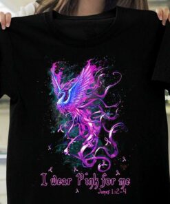 I Wear Pink For Me James 12-4 Beautiful Graphic Phoenix Ribbons Glitters Shirt I Wear Pink For Me James 12-4 Beautiful Graphic Phoenix Ribbons Glitters Shirt