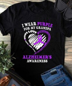 I Wear Purple For My Grandpa Alzheimer’s Awareness Shirt I Wear Purple For My Grandpa Alzheimer’s Awareness Shirt