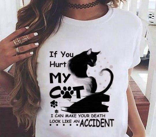If You Hurt My Cat I Can Make Your Death Look Like An Accident Black Cat Shirt If You Hurt My Cat I Can Make Your Death Look Like An Accident Black Cat Shirt