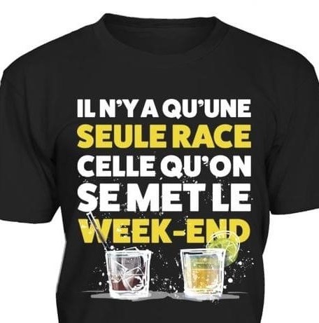 Il N'y A Qu'une Seule Race Celle Qu'on Se Met Le Week End Alcohol Shirt Il N'y A Qu'une Seule Race Celle Qu'on Se Met Le Week End Alcohol Shirt