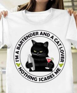 I’m A Bartender And A Cat Lover Nothing Scares Me Bartender Black Cat Flag Of America Cocktail Shirt I’m A Bartender And A Cat Lover Nothing Scares Me Bartender Black Cat Flag Of America Cocktail Shirt