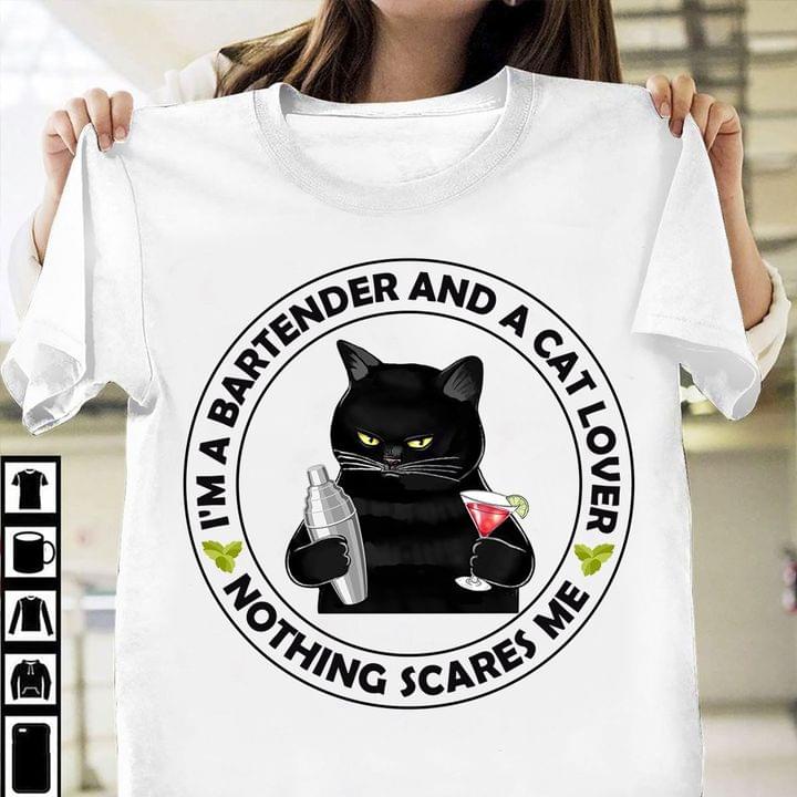I'm A Bartender And A Cat Lover Nothing Scares Me Bartender Black Cat Flag Of America Cocktail Shirt I'm A Bartender And A Cat Lover Nothing Scares Me Bartender Black Cat Flag Of America Cocktail Shirt