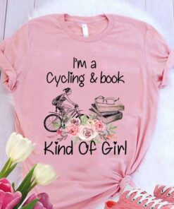 I’m A Cycling & Book Kind Of Girl Books Flowers Shirt I’m A Cycling & Book Kind Of Girl Books Flowers Shirt