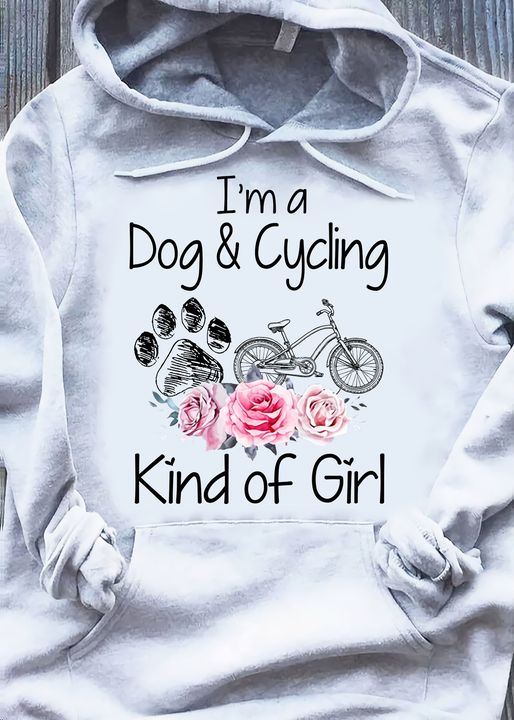 I'm A Dog & Cycling Kind Of Girl Dog Footprint Bike Flowers Shirt I'm A Dog & Cycling Kind Of Girl Dog Footprint Bike Flowers Shirt