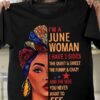 I’m A June Woman I Have 3 Sides The Quiet And Sweet The Funny And Crazy And The Side You Never Want To See Half Face Of Woman Shirt