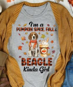 I’m A Pumpkin Spice Fall Beagle Kinda Girl Dog Wearing Scarf Drink Maple Leaves Shirt I’m A Pumpkin Spice Fall Beagle Kinda Girl Dog Wearing Scarf Drink Maple Leaves Shirt