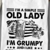 I’m A Simple Old Lady I’m Grumpy And I Like Beer And Dogs Flag Of America Shirt