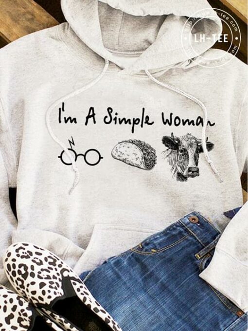 I’m A Simple Woman Harry Potter Taco Cow Hoodie