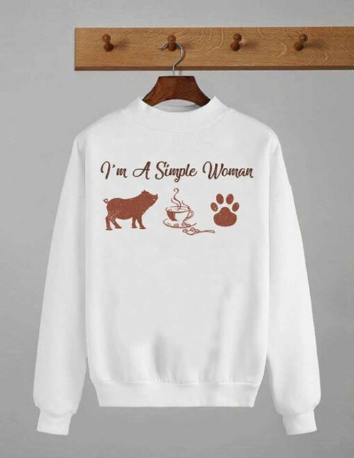 I’m A Simple Woman Pig Coffee And Petting Shirt