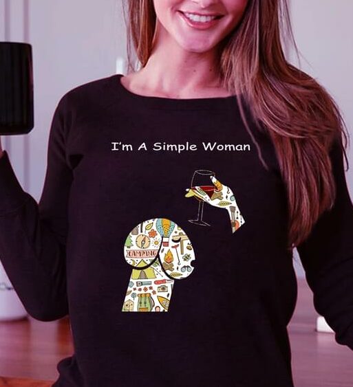 I'm A Simple Woman Wine And Dog Shirt I'm A Simple Woman Wine And Dog Shirt