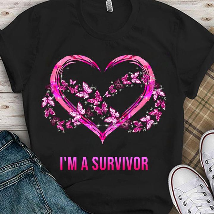 I'm A Survivor Pink Heart Butterflies Infinity Shirt I'm A Survivor Pink Heart Butterflies Infinity Shirt