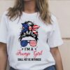 I’m A Trump Girl Shall Not Be Infringed Lady Girl Wearing Glasses Headband Flag Of America Shirt