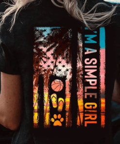 I’m a Simple Girl I Love Basketball, Beach and Dog T-Shirt I’m a Simple Girl I Love Basketball, Beach and Dog T-Shirt