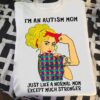 I’m An Autism Mom Just Like A Normal Mom Except Much Stronger Lady Girl With Red Headband Shirt