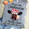 I’m An Odd Combination Of Really Sweet And Don’t Mess With Me Cow Wearing Glasses Headband Shirt